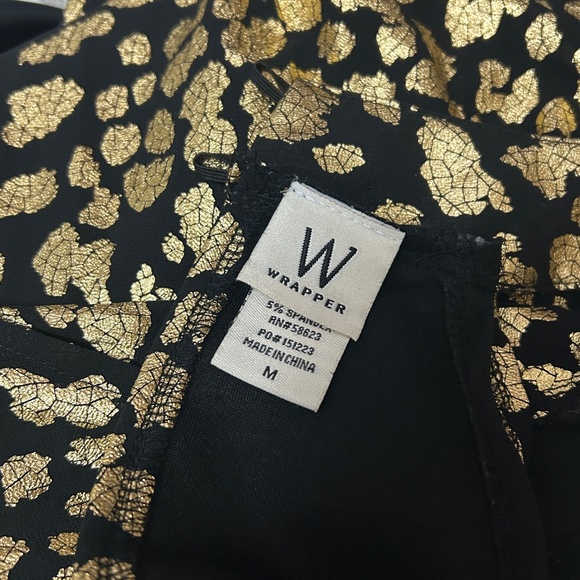 Wrapper Halter Dress Gold Metallic Animal Print Party Cocktail Flowy Overlay - Picture 12 of 15